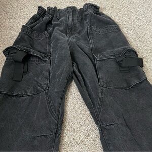 We The Free Washed Black Utility Cargo Pants Size Medium